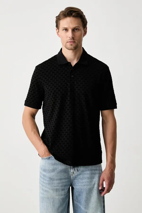 Armani Exchange Armani Exchange polo majica moška bombažna