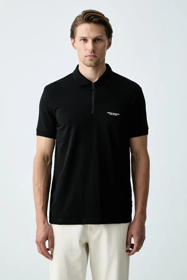 Armani Exchange Armani Exchange polo majica moška bombažna z elastanom
