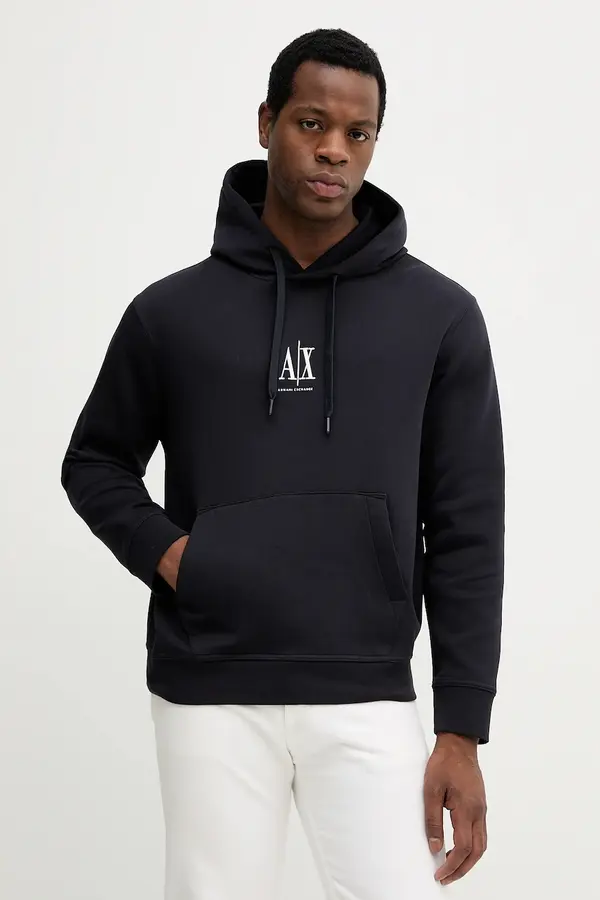 Armani Exchange Armani Exchange pulover s kapuco moški z bombažem