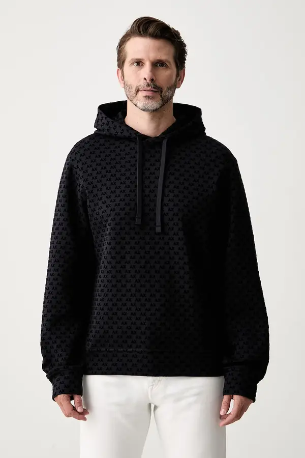 Armani Exchange Armani Exchange pulover s kapuco moški z bombažem