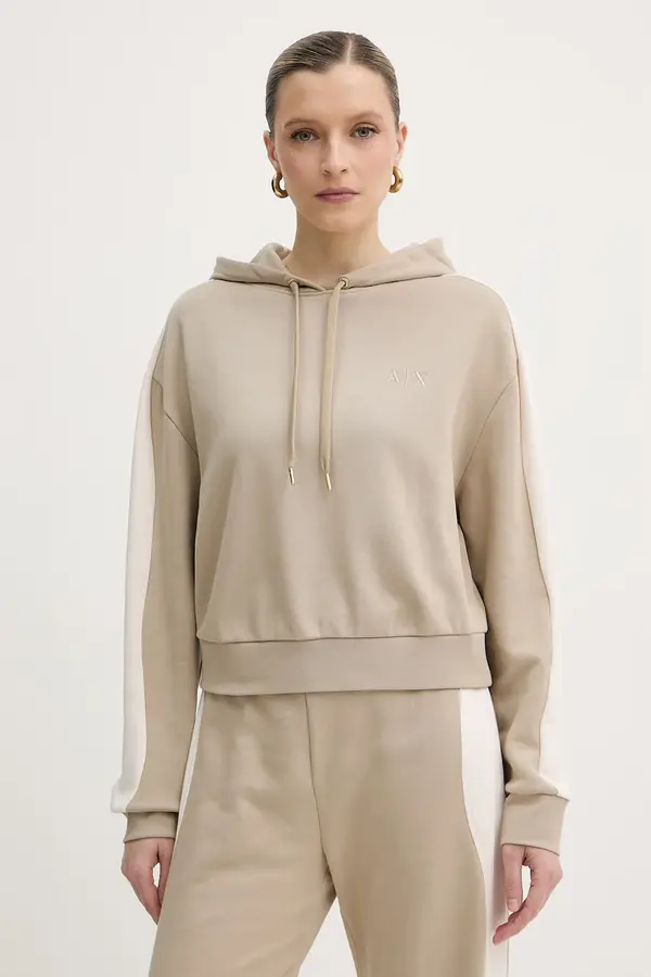 Armani Exchange Armani Exchange pulover s kapuco ženski bombažen