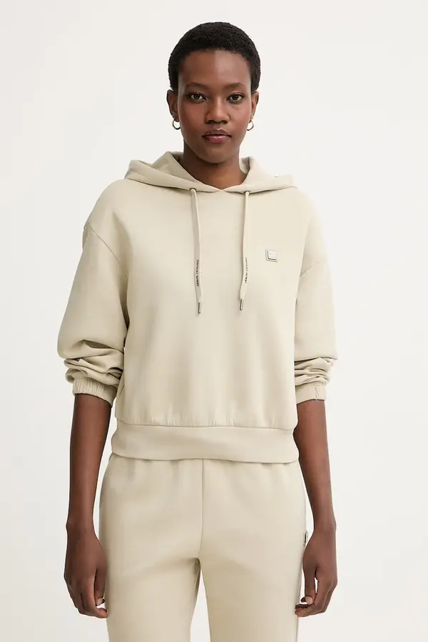 Armani Exchange Armani Exchange pulover s kapuco ženski bombažen