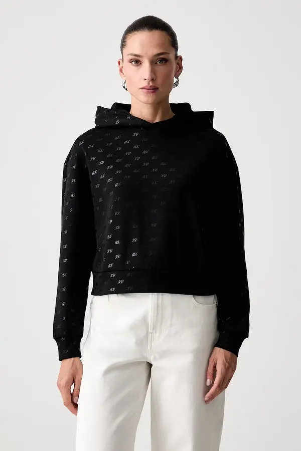 Armani Exchange Armani Exchange pulover s kapuco ženski z bombažem