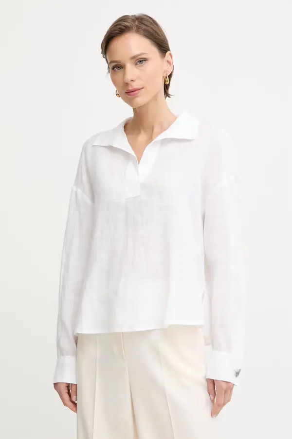 Armani Exchange Armani Exchange srajčna bluza ženska lanena