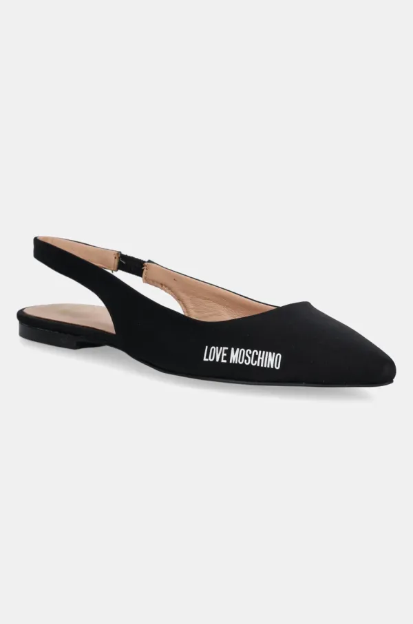 Love Moschino Balerinke Love Moschino črna barva, JA11021G1MIM0000