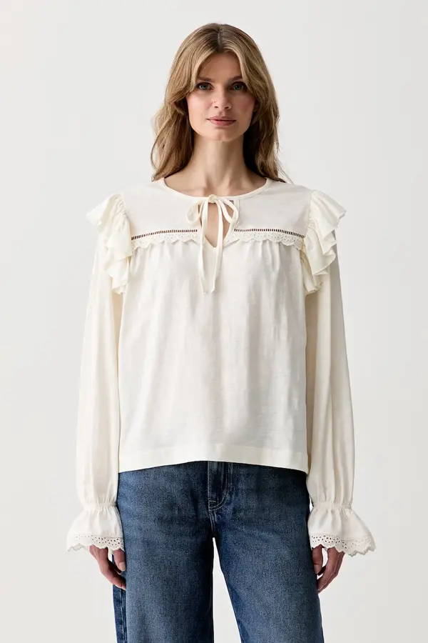 Barbour Barbour bluza z volančki ženska bombažna Carleen
