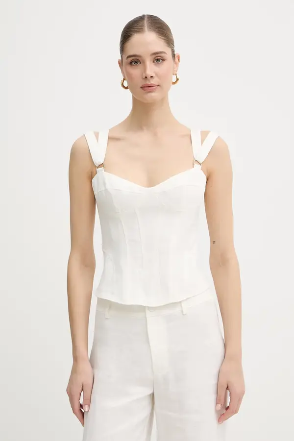 Bardot Bardot top ženski lanen