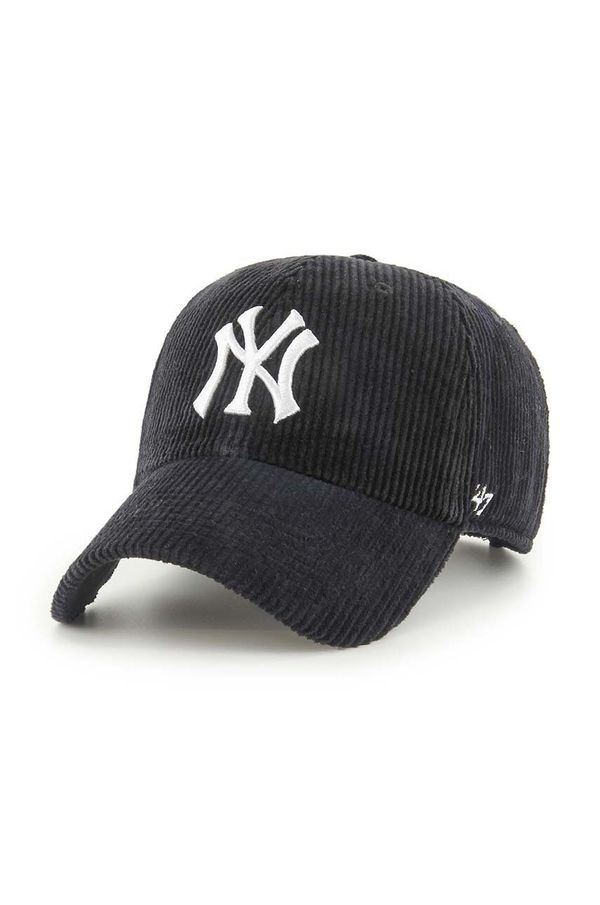 47 brand Baseball kapa iz rebrastega žameta 47 brand MLB New York Yankees črna barva, B-THCKC17EWS-BK