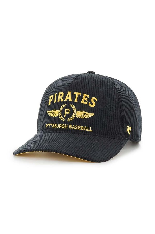 47 brand Baseball kapa iz rebrastega žameta 47 brand MLB Pittsburgh Pirates črna barva, B-SKYLC20EWP-BK