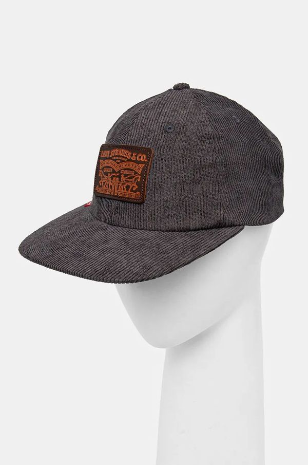 Levi's Baseball kapa iz rebrastega žameta Levi's siva barva, 000A9-0004