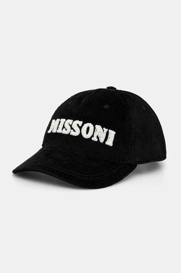 Missoni Baseball kapa iz rebrastega žameta Missoni črna barva, BL00COD9811