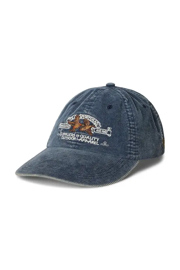 Polo Ralph Lauren Baseball kapa iz rebrastega žameta Polo Ralph Lauren