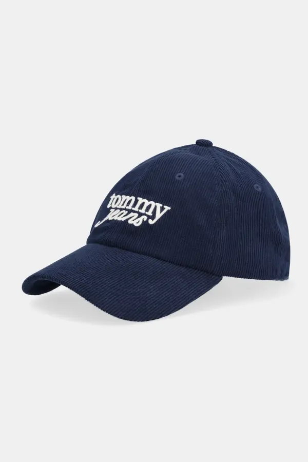 Tommy Jeans Baseball kapa iz rebrastega žameta Tommy Jeans