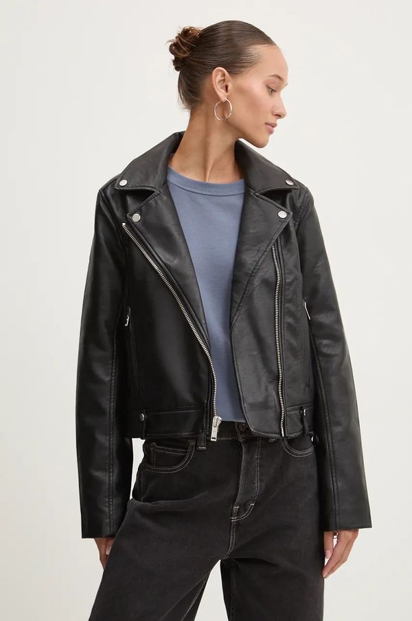 Abercrombie & Fitch Biker jakna Abercrombie & Fitch ženska, črna barva, KI144-4166