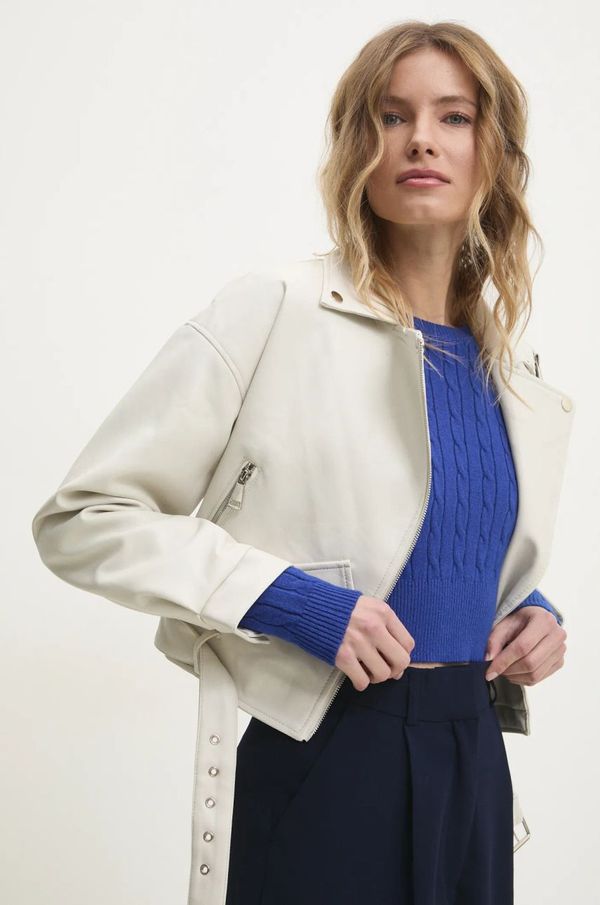 Answear Lab Biker jakna Answear Lab ženska, bela barva