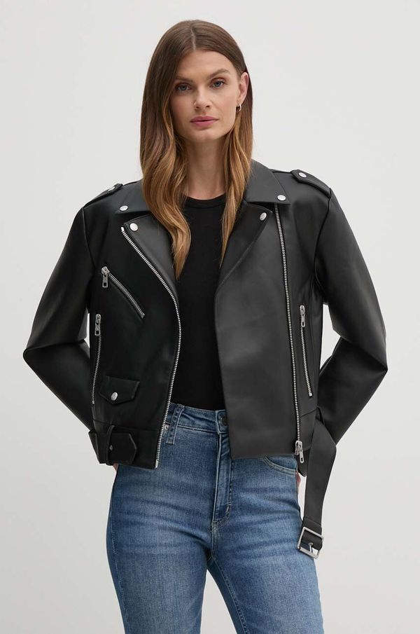 Calvin Klein Jeans Biker jakna Calvin Klein Jeans ženska, črna barva, J20J223448