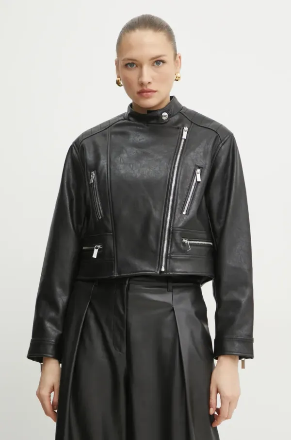 Twinset Biker jakna Twinset črna barva, 251TP2560