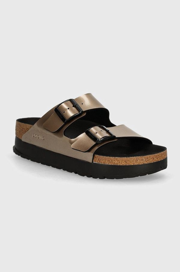 Birkenstock Birkenstock natikači Arizona Platform Flex BF Metallic Birkenstock x Papillio ženski, rjava barva, 1028424