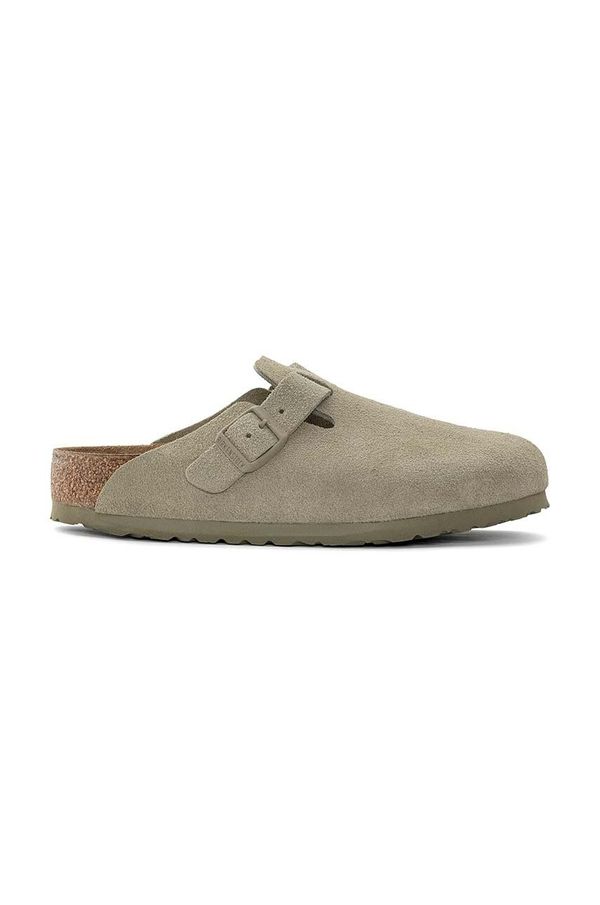 Birkenstock Birkenstock natikači iz semiša Boston zelena barva, 1025788