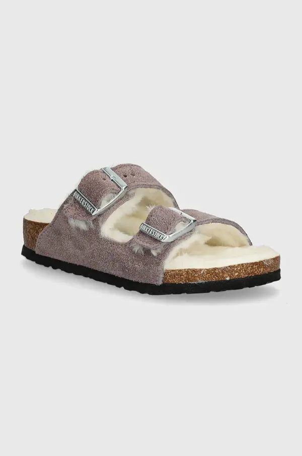 Birkenstock Birkenstock natikači otroški semišasti Arizona Shearling