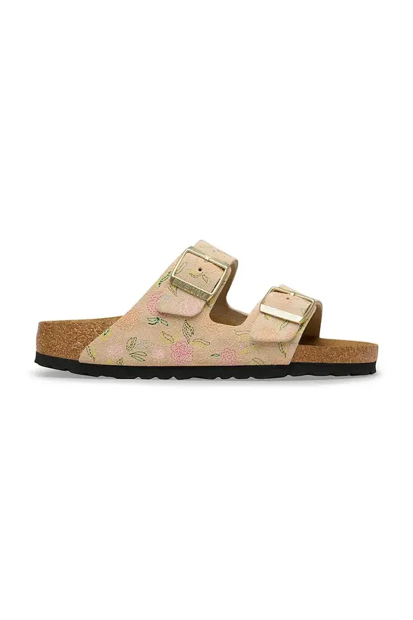 Birkenstock Birkenstock natikači z ravnim podplatom ženski iz semiša Arizona
