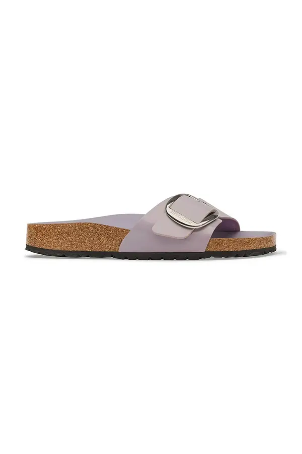 Birkenstock Birkenstock natikači ženski usnjeni Madrid Big Buckle Natural Leather Patent
