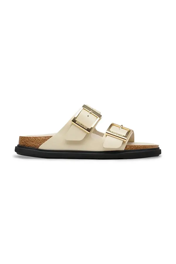 Birkenstock Birkenstock ženski usnjeni natikači z ravnim podplatom Arizona Droplet Buckle