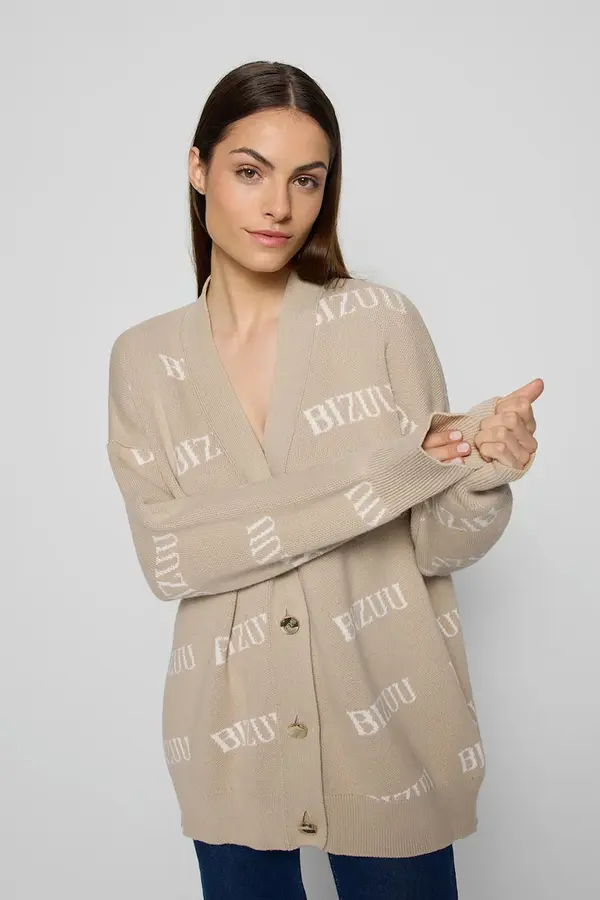 BIZUU BIZUU pulover z zadrgo ženski bombažen KYLE