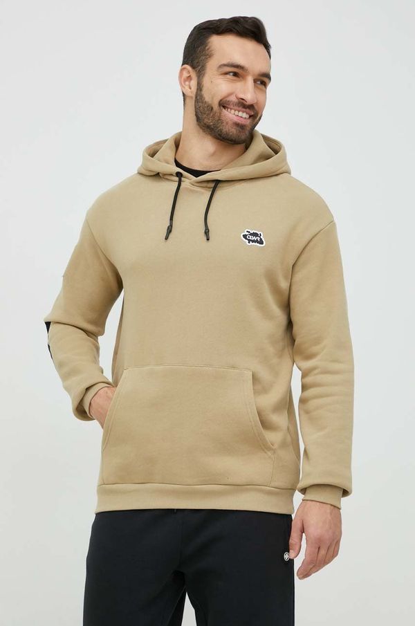 Colourwear Bluza Colourwear moška, bež barva, s kapuco