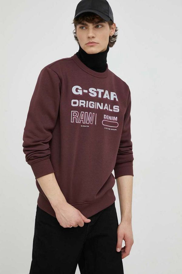 G-Star Raw Bluza G-Star Raw moška, bordo barva