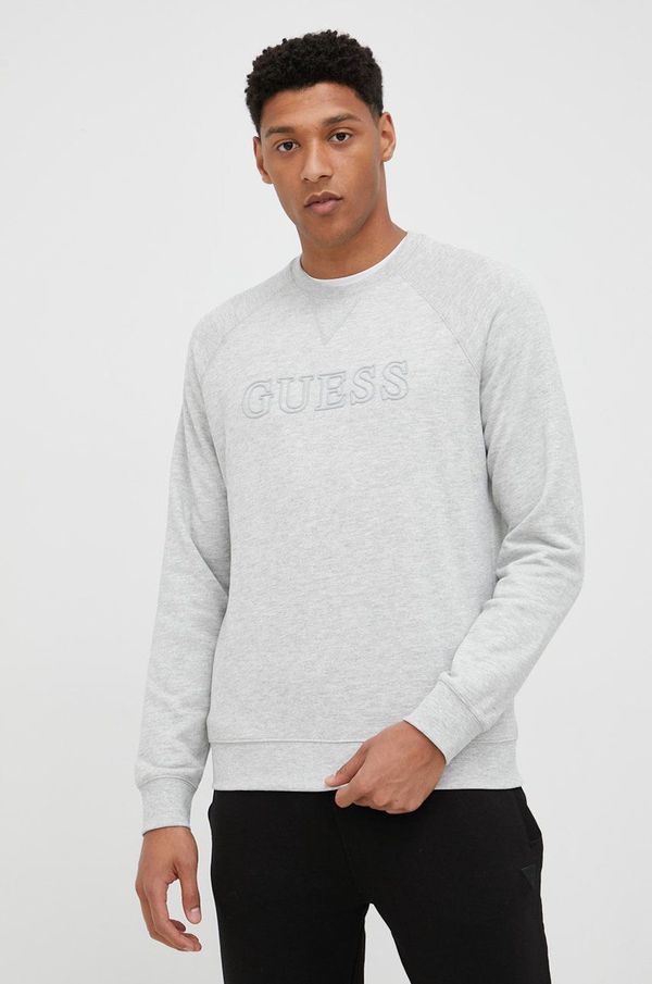 Guess Bluza Guess moška, siva barva,