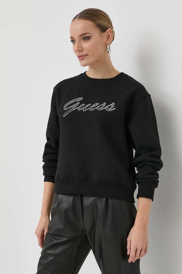 Guess Bluza Guess ženska, črna barva,