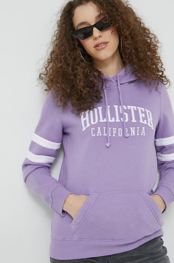 Hollister Co. Bluza Hollister Co. ženska, vijolična barva, s kapuco