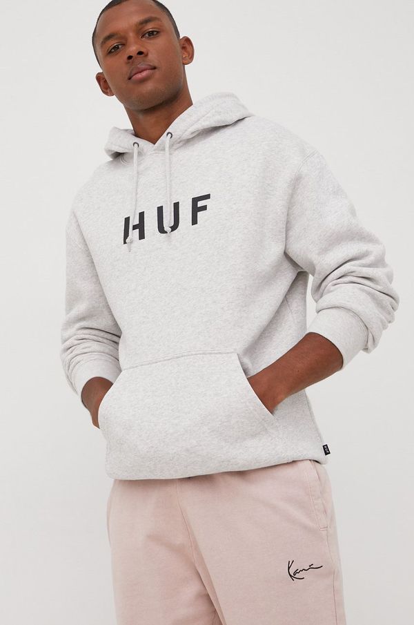 Huf Bluza HUF moška, siva barva,