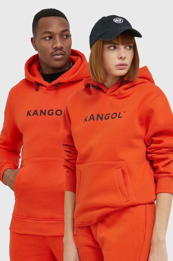 Kangol Bluza Kangol unisex, oranžna barva, s kapuco