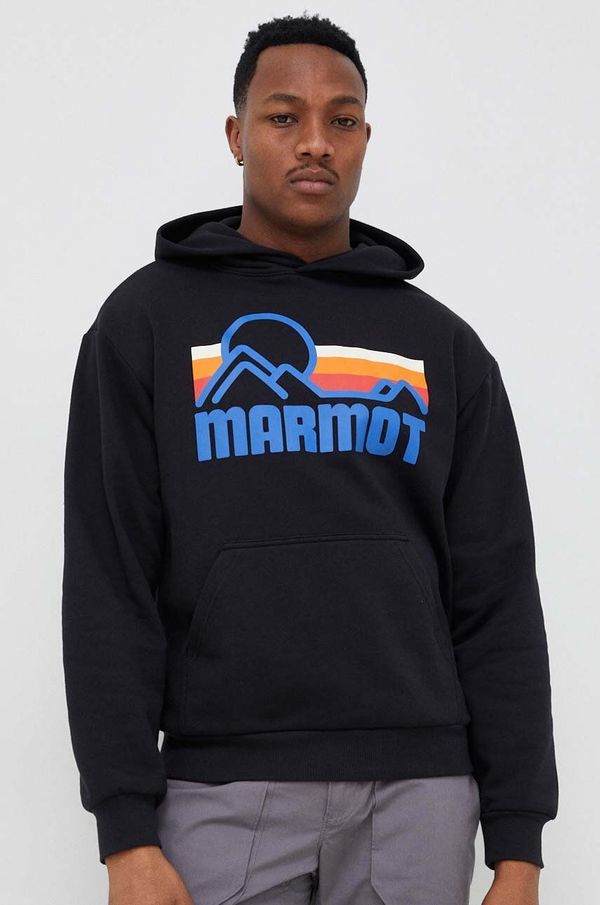 Marmot Bluza Marmot moška, črna barva, s kapuco
