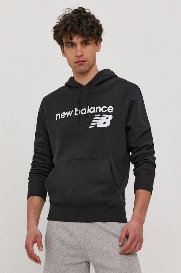 New Balance Bluza New Balance moška, črna barva,