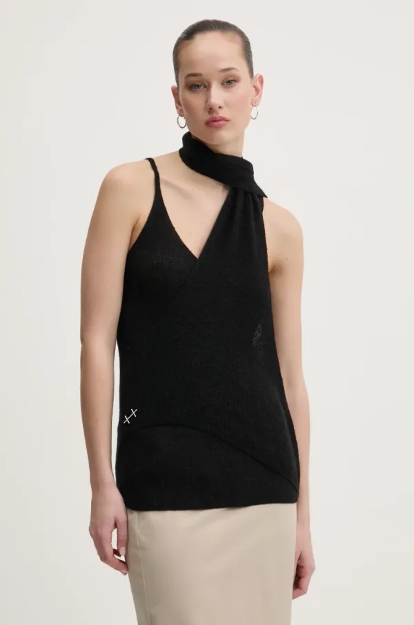 HELIOT EMIL Bluza s primesjo volne Heliot Emil črna barva, PRESS25_W_07_072_BLK01