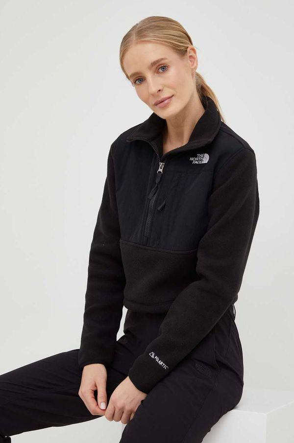 The North Face Bluza The North Face Womens Denali Crop ženski, črna barva