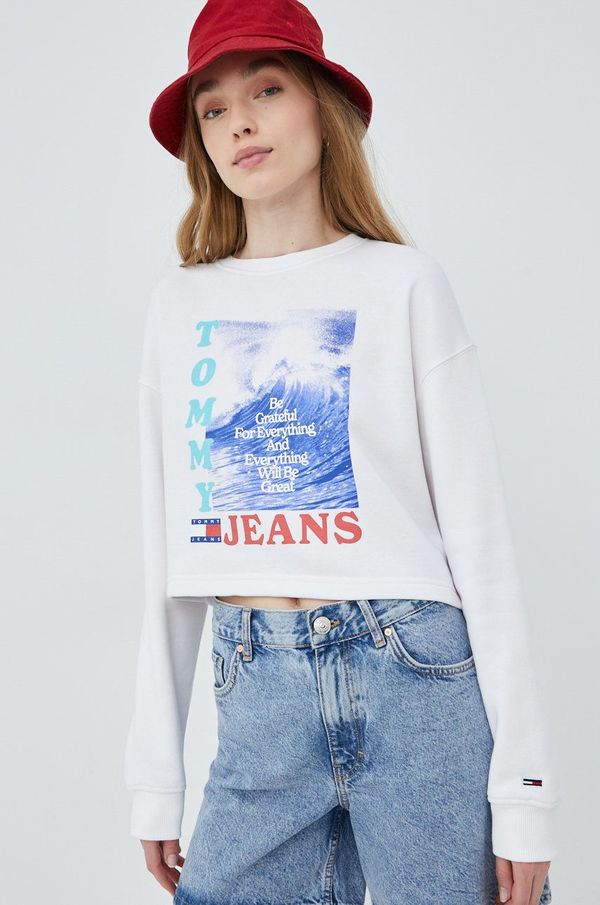 Tommy Jeans Bluza Tommy Jeans ženska, bela barva,