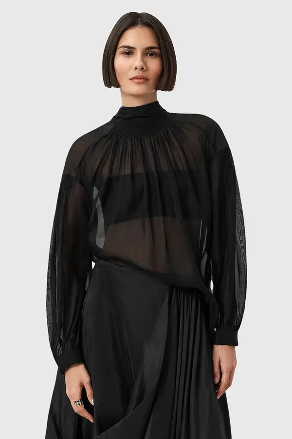 AllSaints Bluza z dodatkom svile AllSaints PEARLA