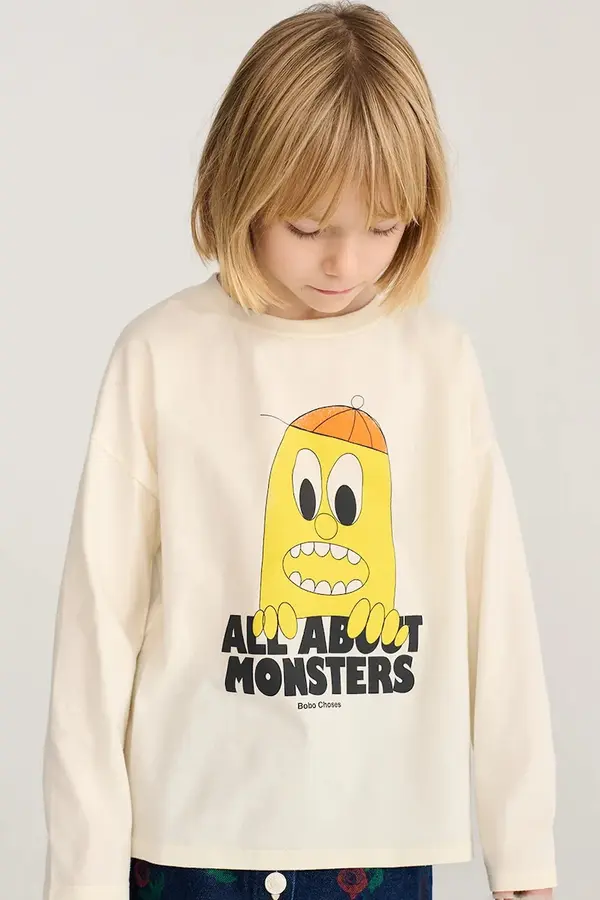 Bobo Choses Bobo Choses majica z dolgimi rokavi otroška bombažna Bigtooth Lemon