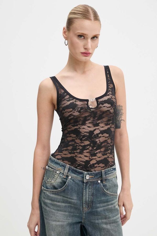 Diesel Body Diesel UFBY-D-OVAL-LACE-BODYSUIT ženski, črna barva, A15370.0DRAK