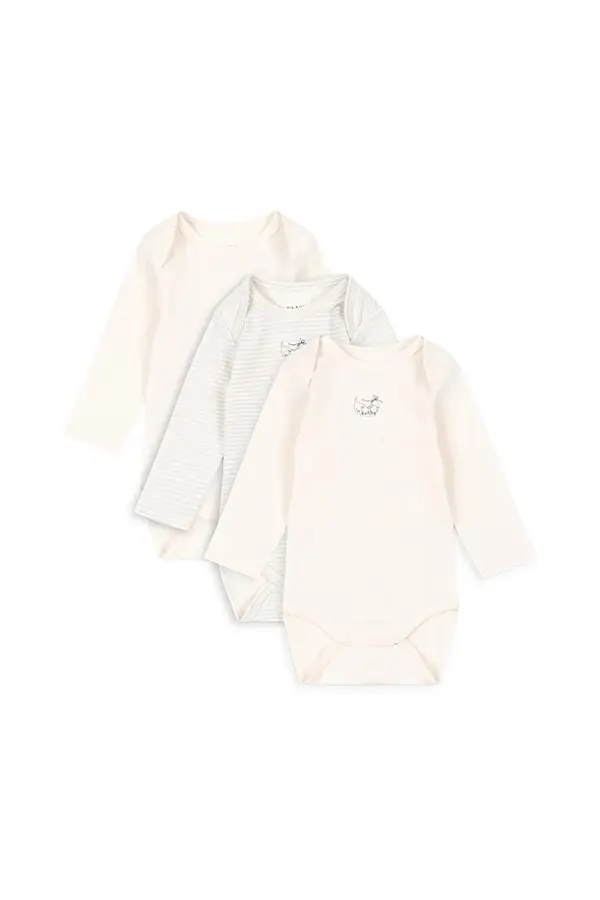 Fanga Fontana Body za dojenčka Fanga Fontana FIO STRIPE 3 PACK LS BODY OCS 3-pack