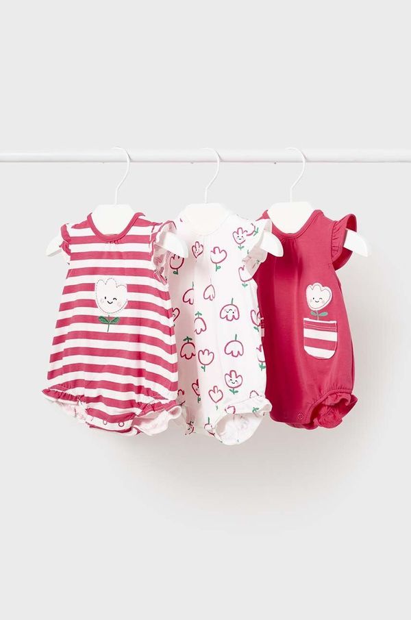 Mayoral Newborn Body za dojenčka Mayoral Newborn 3-pack rdeča barva