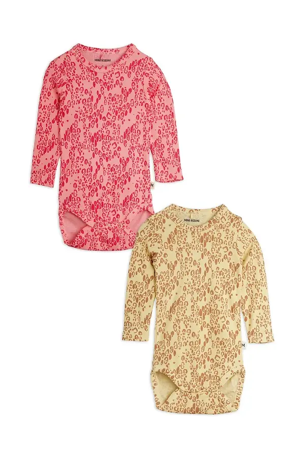 Mini Rodini Body za dojenčka Mini Rodini Mini leopard 2-pack