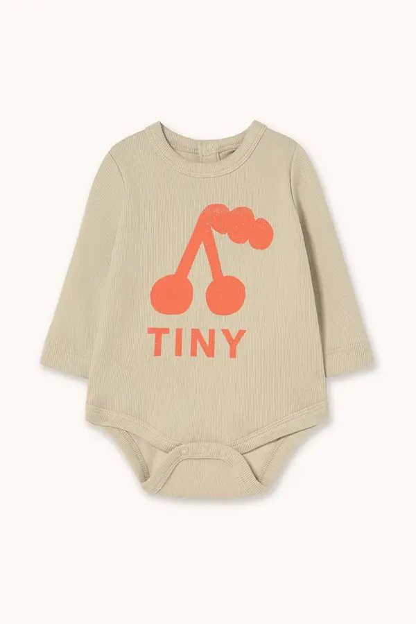 Tinycottons Body za dojenčka Tinycottons CHERRY GRAPHIC RIB BODY