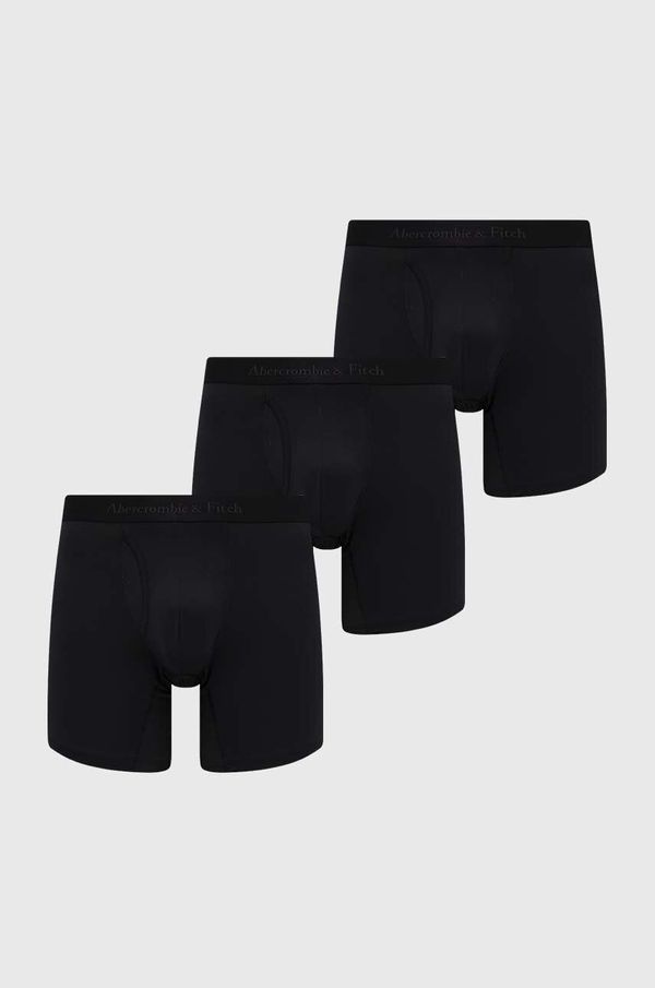 Abercrombie & Fitch Boksarice Abercrombie & Fitch 3-pack moški, črna barva