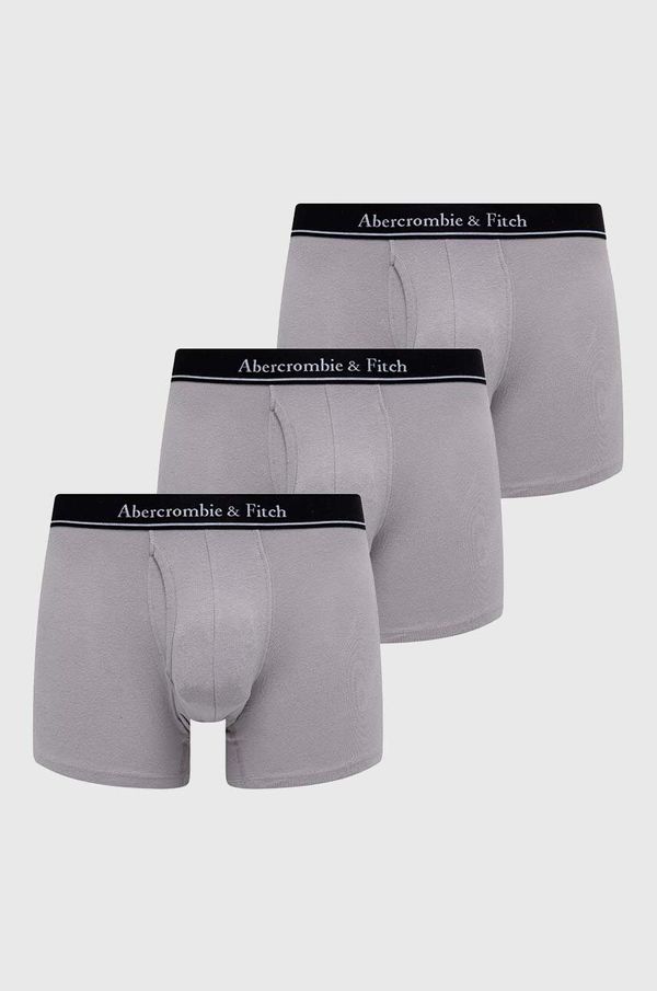 Abercrombie & Fitch Boksarice Abercrombie & Fitch 3-pack moški, siva barva