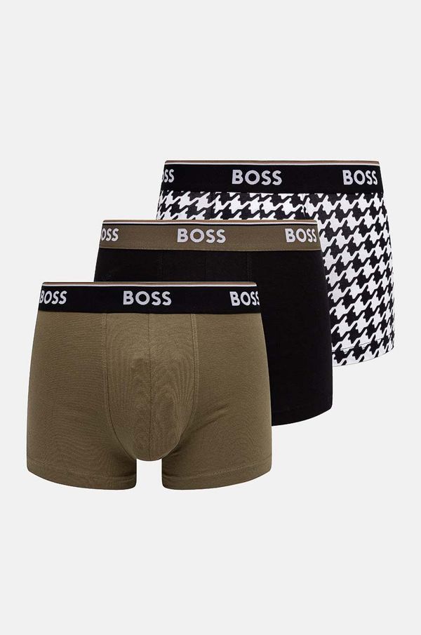 Boss Boksarice BOSS 3-pack moške, zelena barva, 50517829
